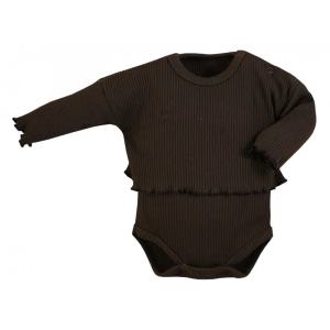 KOALA brūns kokvilnas bodijs ar volānu BUTTON"" - Image 1