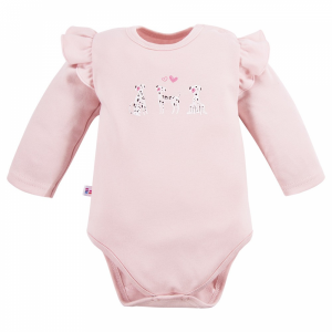 EEVI Bodijs ar garām piedurknēm DOGS, light pink - Image 1