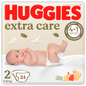 Huggies Extra Care 2 autiņbiksītes jaunpiedzimušiem 3-6kg 24gb - Image 1