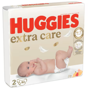 Huggies Extra Care 2 autiņbiksītes jaunpiedzimušiem 3-6kg 82gb - Image 1