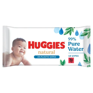 HUGGIES Mitrās salvetes mazuļiem ar ūdeni NATURAL 48gb - Image 1