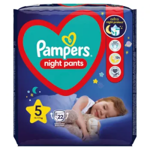 PAMPERS Night Pants 5 vienreizlietojamās biksītes naktij 12-17 kg 22gb - Image 1