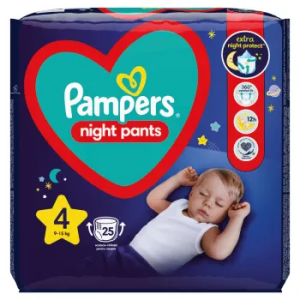 PAMPERS Night Pants 4 vienreizlietojamās biksītes naktij 9-15 kg 25gb - Image 1