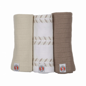 Lodger Swadler Solid Matcha kokvilnas autiņš, 3 gab., Birch, SWM093 - Image 1