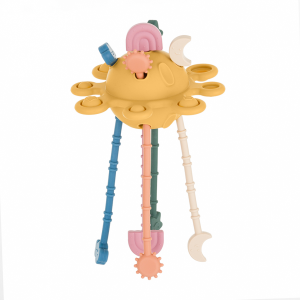 PETITE&MARS Silikona sensorā rotaļlieta Crazy Planet, 601819, Ochre,10+m - Image 1