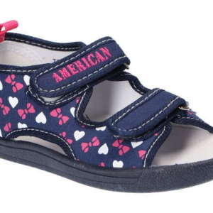 American Club auduma sandales meitenēm, Navy - Image 1