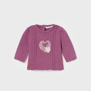 MAYORAL adīts džemperis meitenei Berenjena, rozā - Image 1