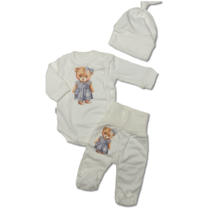 LE BEBE 3 daļu komplekts mazuļiem Lācenīte, balts - Image 1