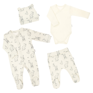 NICOLA Pirmais komplekts mazuļiem Safari"- 4 daļas, dabīgi balts" - Image 1