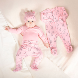 NICOLA Pirmais komplekts mazuļiem Safari"- 4 daļas, rozā" - Image 1