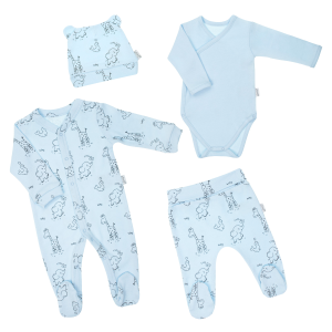 NICOLA Pirmais komplekts mazuļiem Safari"- 4 daļas, zils" - Image 1