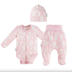 EEVI 3 daļīgs bambusa komplekts mazuļiem BAMBOO, pink - Image 1