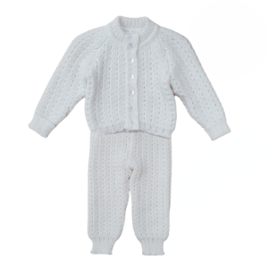 Adīts vilnas kostīms mazulim 3+mēn., balts - Image 1