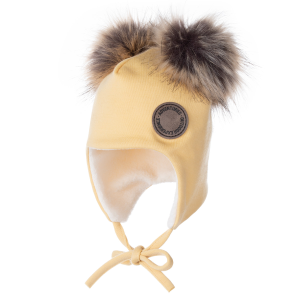 LENNE merino vilnas cepure mazuļiem PIPU, yellow - Image 1