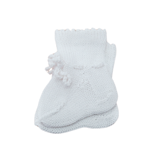 Adītas vilnas zeķītes mazuļiem 6+mēn., balta - Image 1