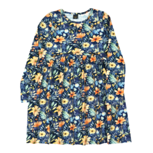 ATUT Meiteņu kleita ar ziedu rakstu un garām piedurknēm, 0514 - Image 1