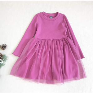 ATUT Kleitiņa ar garām piedurknēm un tilla apakšmalu, 98, violeta - Image 1