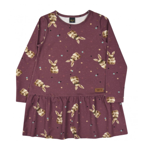 ATUT Violeta kleitiņa meitenei ar zaķīšiem un garām piedurknēm, 0951 - Image 1