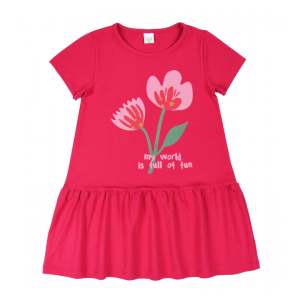 ATUT Rozā kleita meitenei ar tulpītēm un īsām piedurknēm, 1148 - Image 1