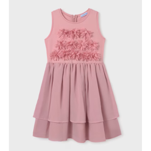 MAYORAL Tilla kleita bez piedurknēm un ziedu aplikāciju, 6968, 87Cuarzo - Image 1