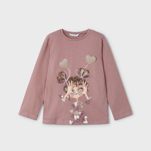 MAYORAL Rozā tops ar garām piedurknēm meitenēm, Rosado - Image 1