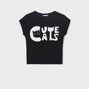 MAYORAL T-krekls meitenei Cute Cats, Black - Image 1