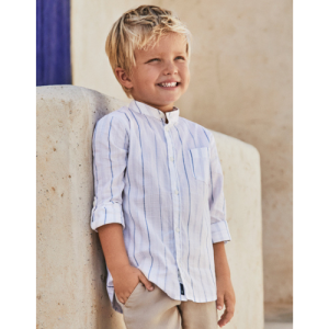 MAYORAL Svītrains zēnu krekls ar garām piedurknēm, Blanco - Image 1