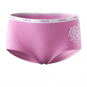 Meiteņu bokseršorti FRIENDS ar ziedu motīvu, lilac - Image 1