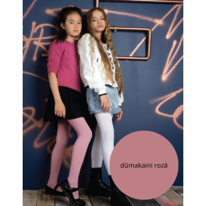 BRAID Mikrofibras zeķubikses meitenēm ar rakstu, Dusty Rose - Image 1