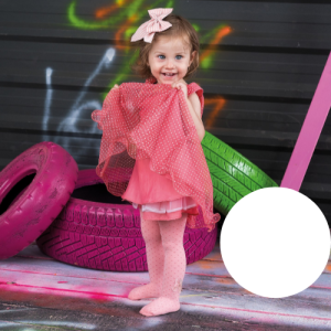 NUSIA BABY Bambusa viskozes zeķubikses ar dekoru meitenēm, Bianco - Image 1