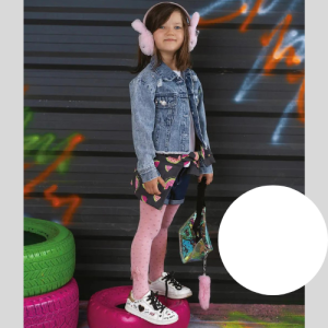 NUSIA JUNIOR Bambusa viskozes zeķubikses ar dekoru meitenēm,Bianco - Image 1