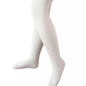 WERI SPEZIALS Kokvilnas zeķubikses bērniem, Pīnes, krēma - Image 1