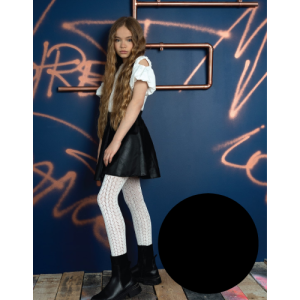 SEQUOIA  Ažūra zeķubikses meitenēm ar rakstu, Nero - Image 1