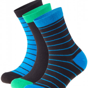 Zēnu zeķes ar strīpainu dizainu Friends, 3 pāri, black/black/blue - Image 1