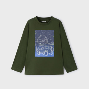 MAYORAL Zēnu T-krekls ar garām piedurknēm un tumsā spīdošudizainu, Moss - Image 1