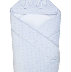 DUETBABY zīdaiņu ietinamā sedziņa ar kapuci - MINKY, zila - 0+ mēneši, Unisex - Image 1