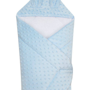 DUETBABY zīdaiņu ietinamā sedziņa ar kapuci - MINKY, zila - 0+ mēneši, Unisex - Image 1