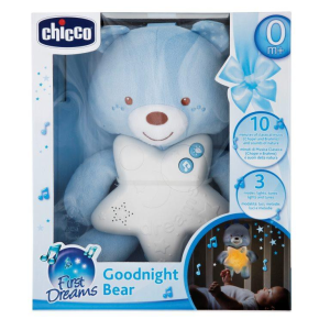 CHICCO FIRST DREAMS Muzikālais lācītis ar naktslampiņu (Zils) - Image 1