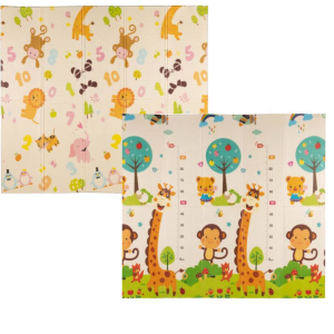 TO-MA Mīksts divpusējs salokāms putu paklājs bērniem,Giraffe&Animals, 200 x180 cm - 180x200cm, 0+ mēneši, Unisex - Image 1