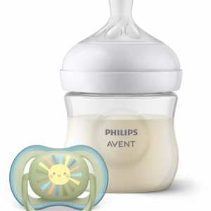 Philips Avent Natural Response dāvanu komplekts - barošanas pudelīte125 ml, jaundzimušā knupītis, 0m+ un māneklītis Ultra Air 0-6mēn. - Image 1