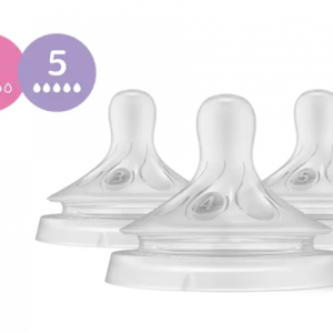 Jaunums! Philips Avent Natural Response barošanas pudeļu silikonaknupīšu komplekts (3 gab.) Lēna, Vidēja un Ātra plūsma - Image 1