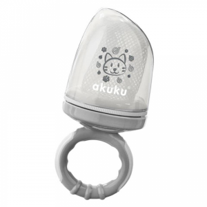 AKUKU Mazuļa barošanas ierīce ar sietiņu svaiga ēdiena drošaibarošanai, A0515, pelēks/balts - Image 1