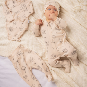 NICOLA Pirmais komplekts mazuļiem Lācēni"- 4 daļas, bēšs, 56" - Image 1