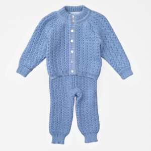 Adīts vilnas kostīms mazulim 6+mēn., zils - Image 1