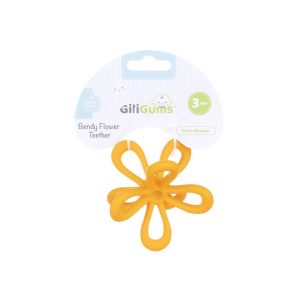 GILIGUMS Silikona Zobgrauzis - Bendy Flower, 40416, oranža - 3+ mēneši - Image 3