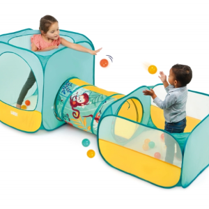 LUDI Salokāma rotaļu arēna ar tuneli un 30 bumbiņām, Jungle, 2+ gadi - Image 1