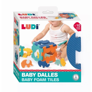 LUDI Mini grīdas putu puzle Mazie dzīvnieki, 6 gab., Zaļa/Oranža/Zila,300092 - Image 1