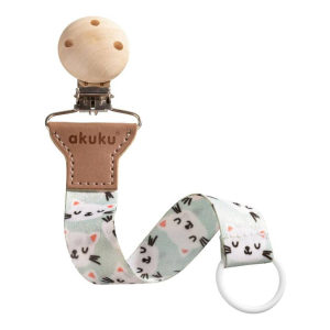 AKUKU mānekļu turētājs - lentīte ar koka klipsi, A0582, Cats - Image 1